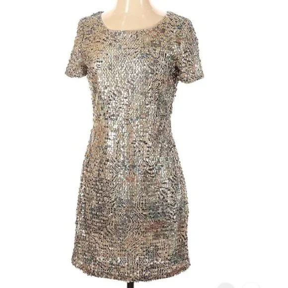 Rachel Zoe Dresses | Rachel Zoe Size 2 Cocktail Dress Metal Sequins Metallic | Color: Gold/Silver | Size: 2 | Gladiosa's Closet